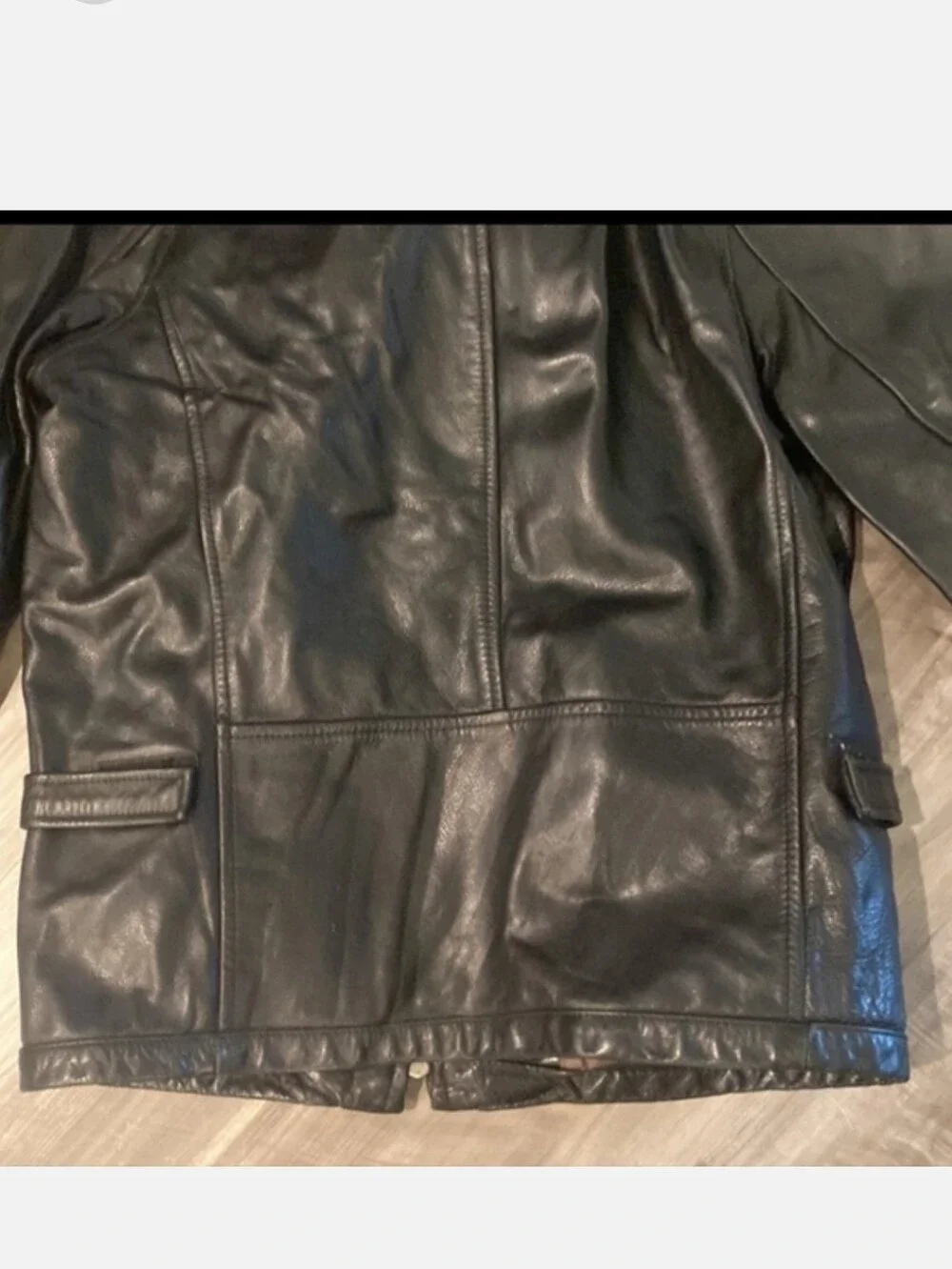 Vintage 90s Banana Republic Made in Korea Heavy Leather Jacket Black - Flawless